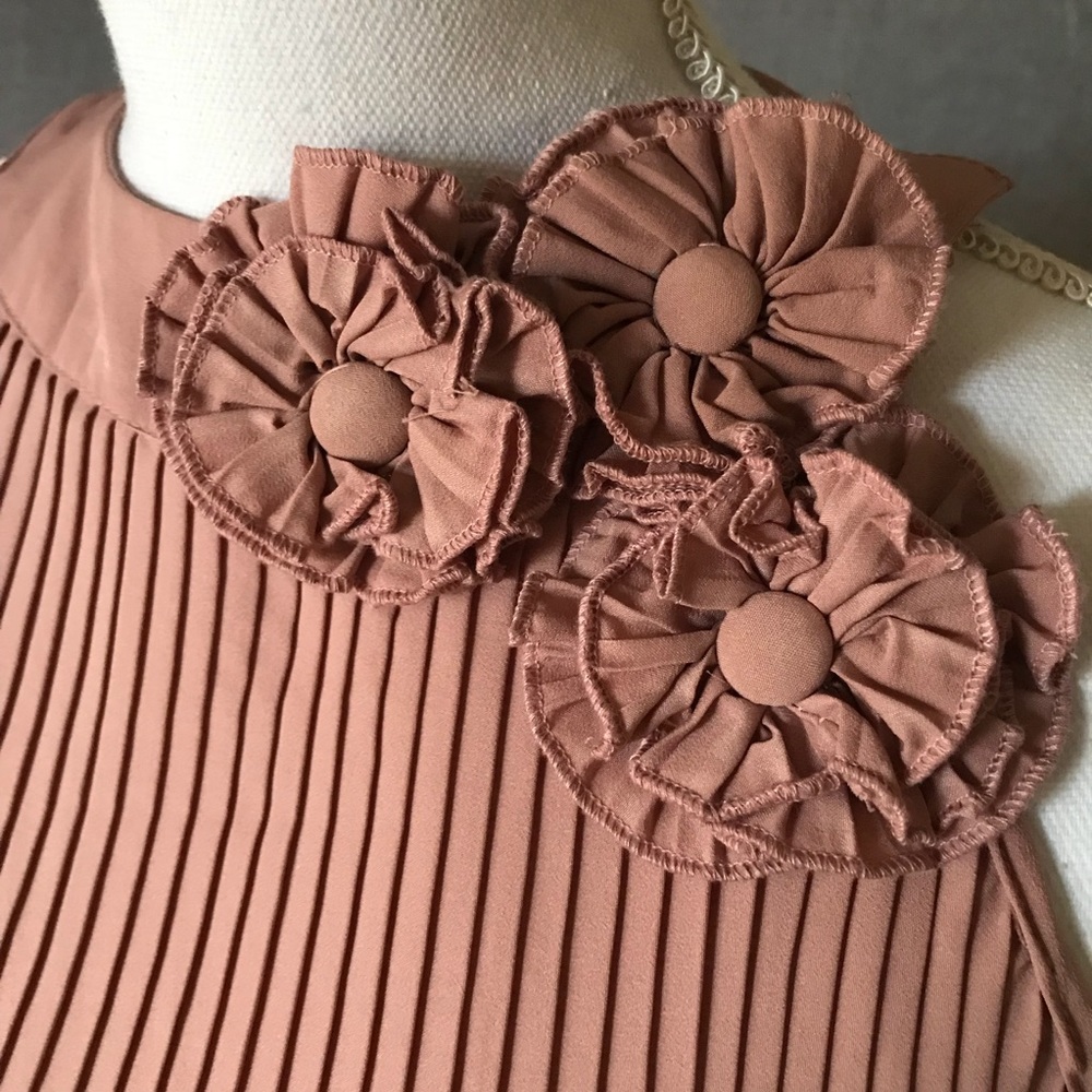 Blush color Pleated Halter Blouse